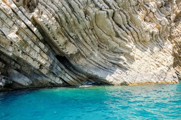 Paleokastritsa óceán szikláit, Corfu táj részlete — Stock Fotó