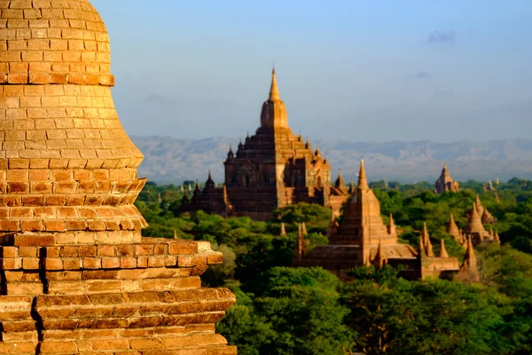 Rozhledny Sulamani chrámu s cihel pagoda deail, Bagan, M — Stock fotografie