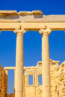 Architecture detail of Erechteion temple in Acropolis