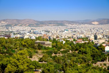 Scenic citiscape of Athens with ancient temple