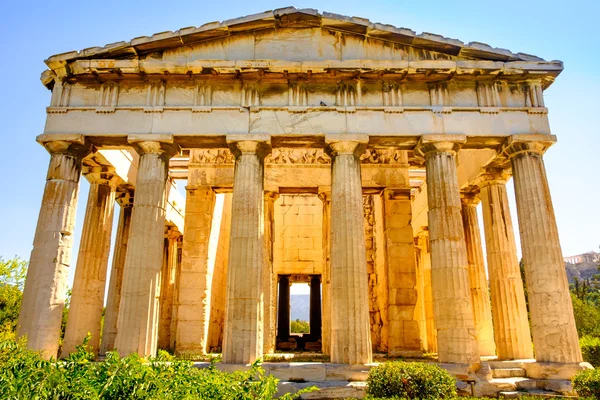 Festői kilátás nyílik Héphaisztosz templom, az ősi Agora, Athén — Stock Fotó
