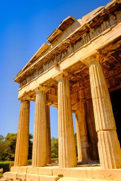 Vista detalhada do templo de Hefesto na Antiga Ágora, Atenas — Fotografia de Stock
