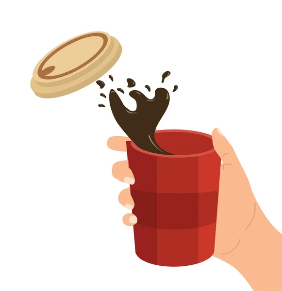 Брызги Бумажной Чашки Кофе — стоковый вектор