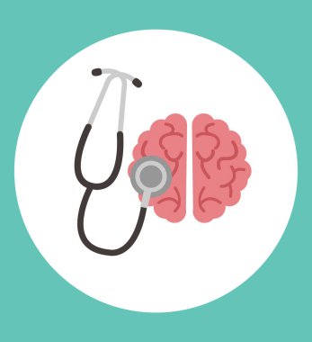 Stetoskop ikonlu insan beyni