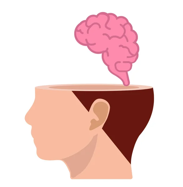 Brain Human Head Think Design Vector — Stock Vector