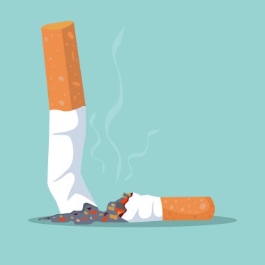 Cigarette butt icon Flat illustration vector