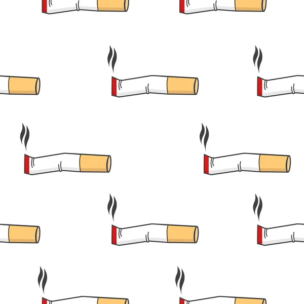 Stoppt Das Rauchen Von Zigarettenstumpfsymbol Nahtloses Muster — Stockvektor