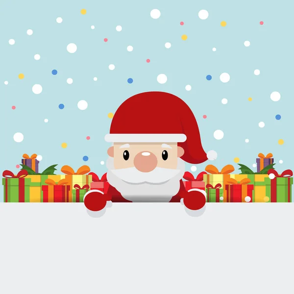 Weihnachtsmann Mit Geschenkbox Hintergrund — Stockvektor