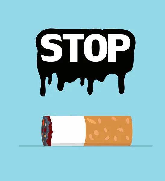 Stop Smoking Cigarette Butt — Vector de stock