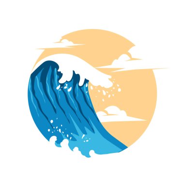 Yaz Dalgaları Arkaplan Düz Tasarımı