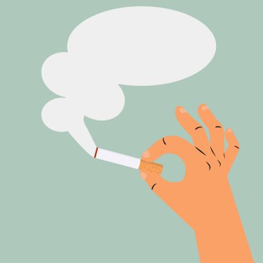 Sigara vektörlü insan elleri