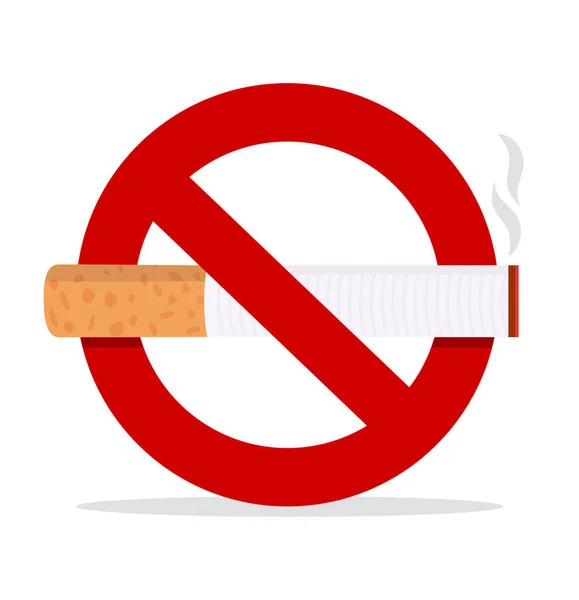 Cigarette Butt Smoking Sign Concept — Vector de stock