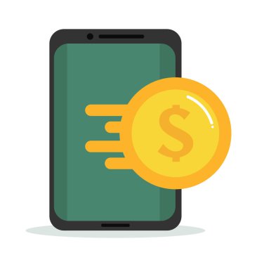 Altın sikke kavramlı cep telefonu