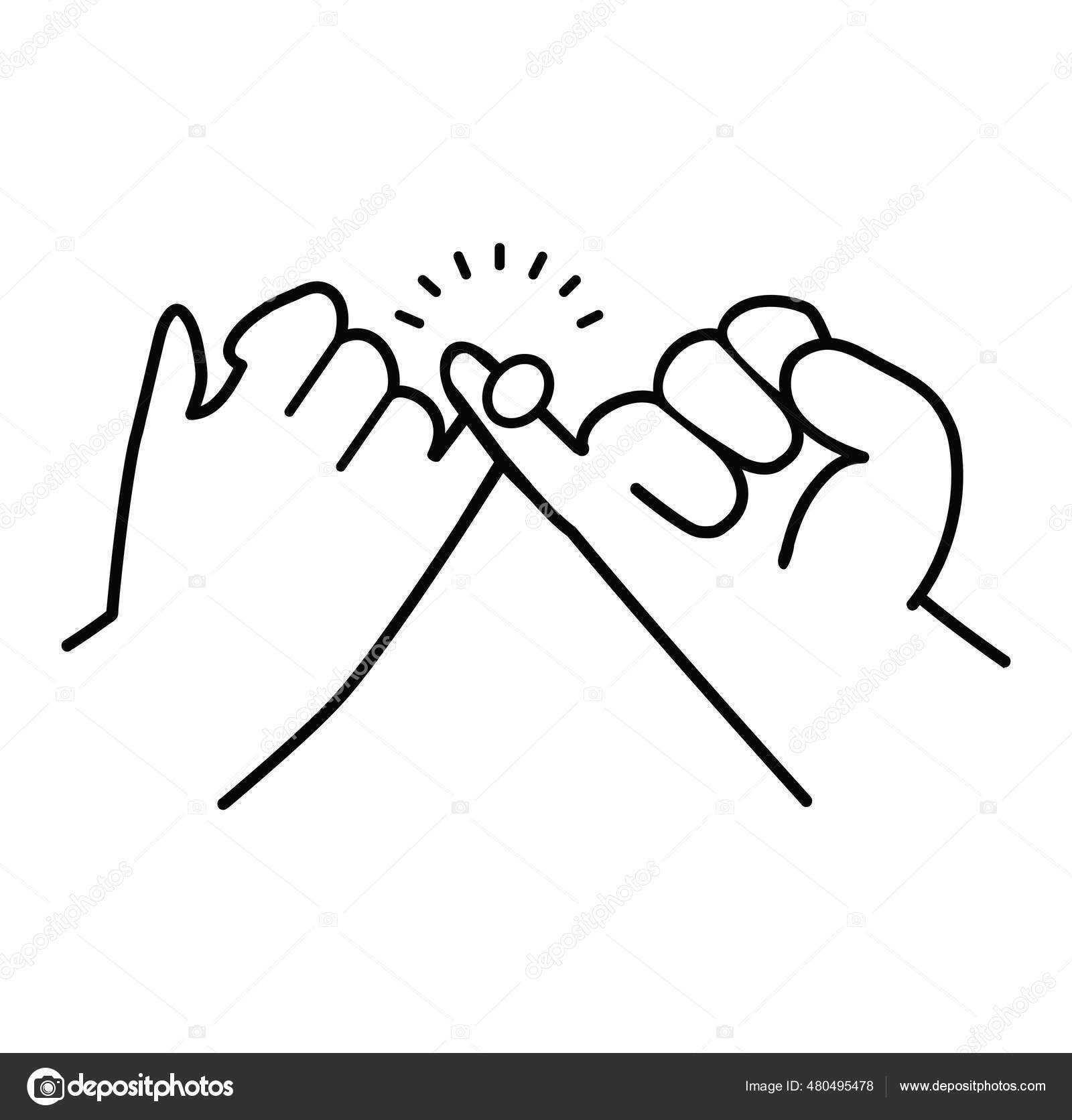 Outline Pinky Promise Pinky Promise Line Icon Doodle Stock Vector