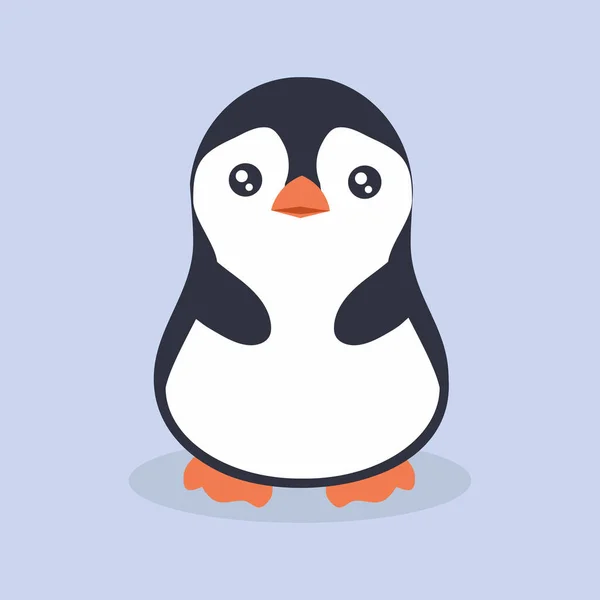 Cute Penguin Cartoon Icon Vector — Stock Vector