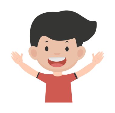 Sevimli mutlu çocuk çizgi film vektörü