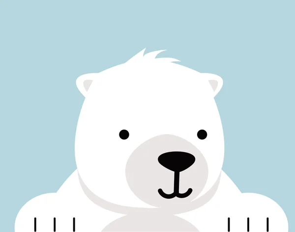 Urso Polar Bonito Vector Cartoon — Vetor de Stock