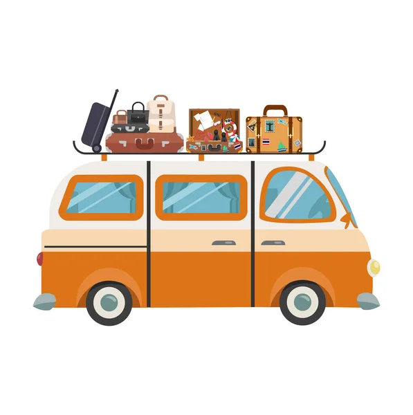 Travel Car Isolated Background — Stock Vector