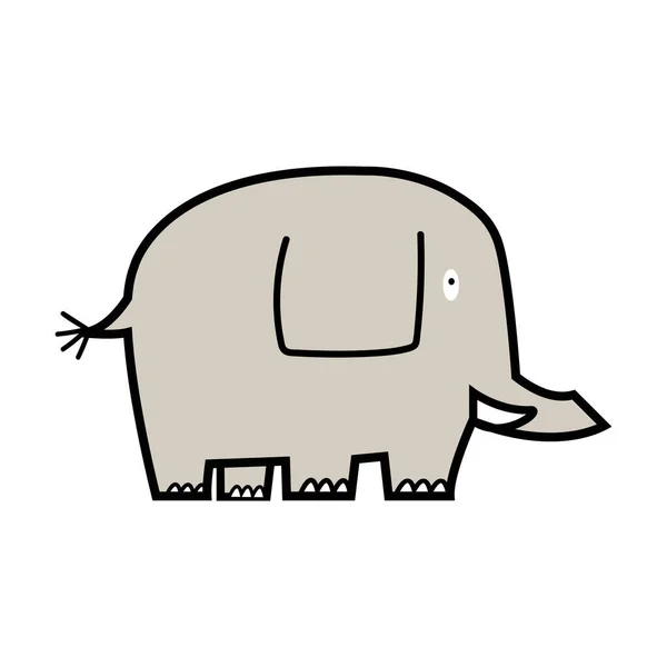 Leuke Olifant Doodle Icoon Vector — Stockvector