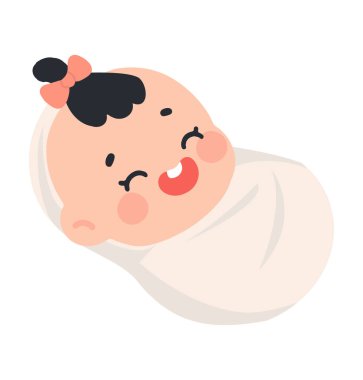 Beyaz battaniyeye sarılı gülümseyen kız.