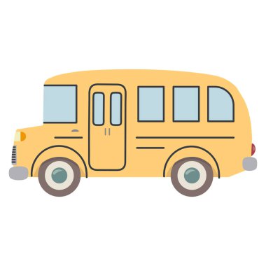 Illustration of School Bus Cartoon Style transport