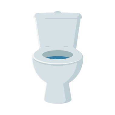 Beyaz seramik tuvaletin temiz vektör çizimi, banyo içi, hijyen ve sıhhi tesisat tasarım projeleri için mükemmel..