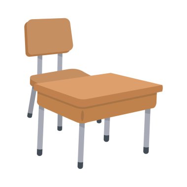 Sınıf kullanımı için tasarlanmış, temiz ve basit bir okul masası, düzenli bir akademik atmosfere sahip düzenli bir öğrenim ortamı gösteriyor..