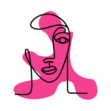 Yumuşak pembe tonlarla vurgulanmış, dekorasyon, marka ve yaratıcı tasarım için uygun modern ve zarif bir estetik yaratan, bir kadının asgari soyut çizgisi..