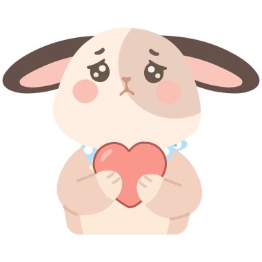 Yumuşak bir tavşancık karakteri hüzün empatisini ifade eder duygusal hassasiyeti sever çocukların maskot kullanımını ve içten yaratıcı tasarım kavramlarını cezbeder