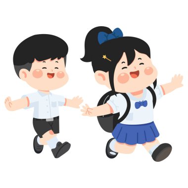 Neşeli öğrenciler okul dışında birlikte eğleniyorlar.