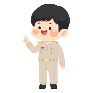 Tatlı eğitimci açık öğretim jesti ile ders veriyor.