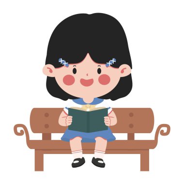 Sakin kız dışarıda roman okuyor. Kibar bir ruh hali ve yaratıcı çizimler için rahat bir atmosfer.