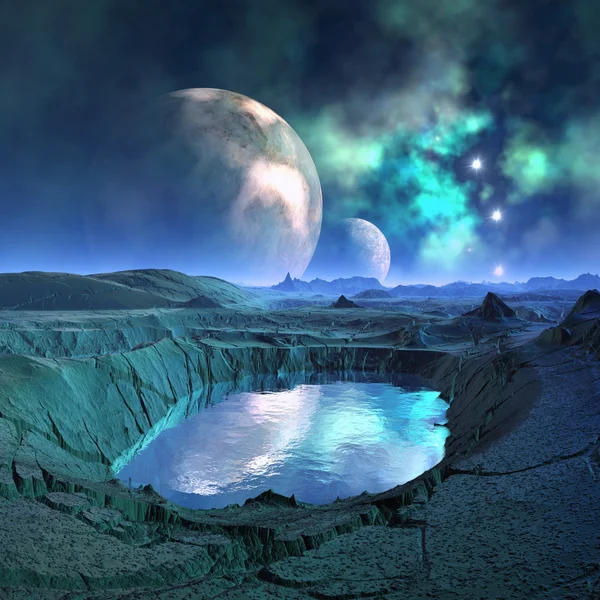 Alien Planet - Fantasy Landscape — Stock Photo, Image