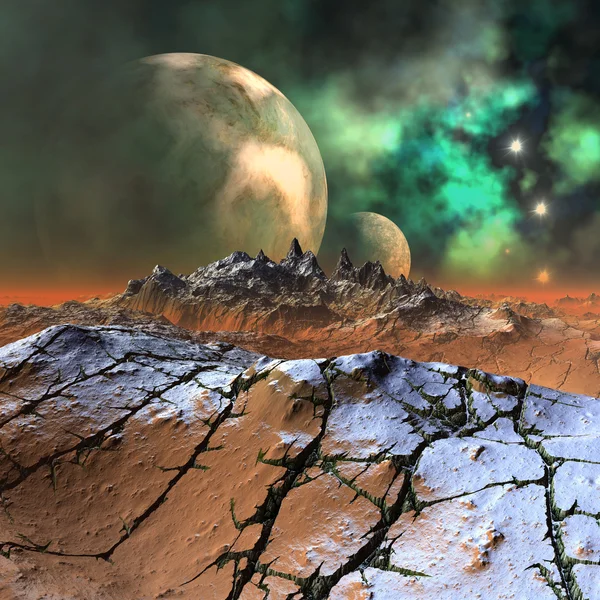 Planeta Extraterrestre - Paisaje de fantasía — Foto de Stock