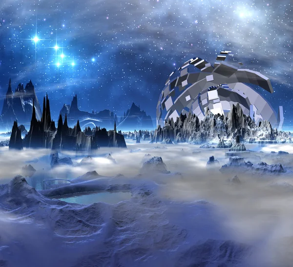 Alien Planet - Fantasy Landscape — Stock Photo, Image