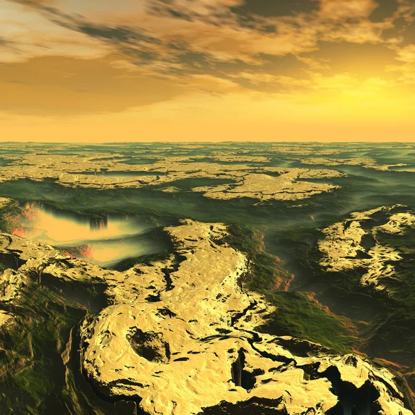 Paisaje de fantasía en el planeta alienígena — Foto de Stock