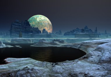 Yabancı gezegen - fantezi manzara