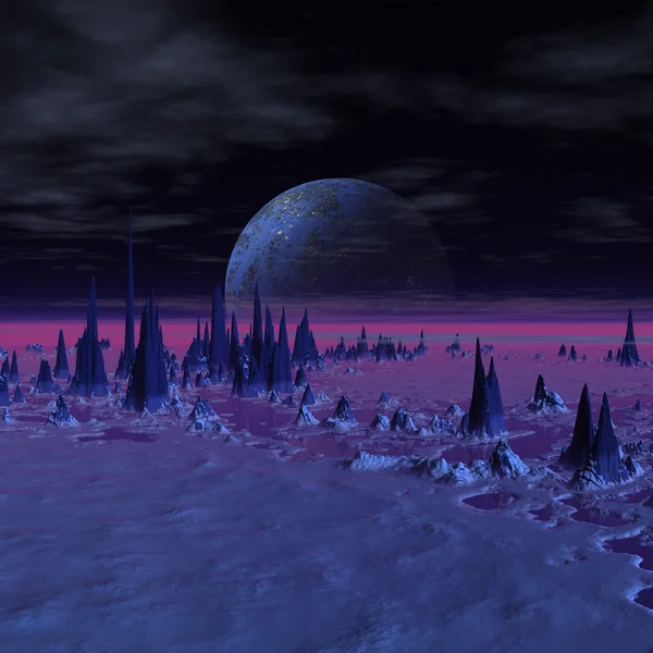 Planeta alienígena - Paisagem de fantasia — Fotografia de Stock