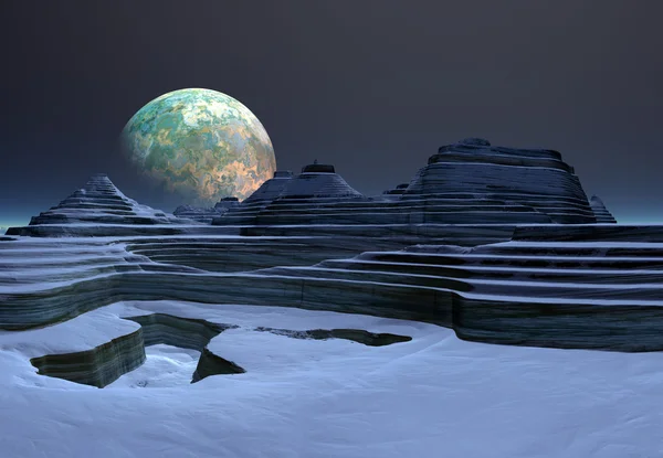 Alien Planet - Fantasy Landscape — Stock Photo, Image