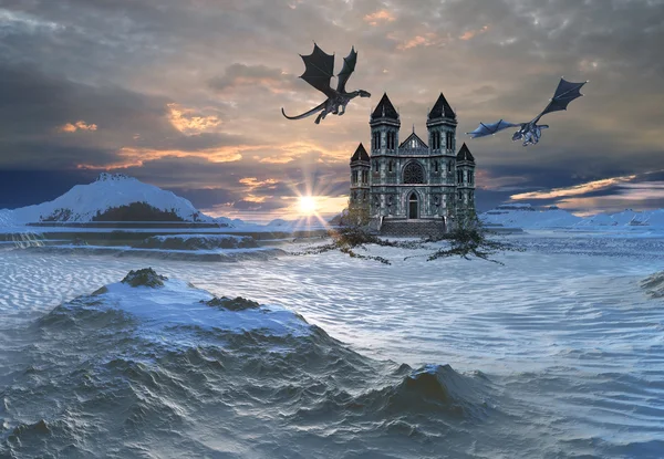 Bir kale ve ejderhalar, fantezi yatay