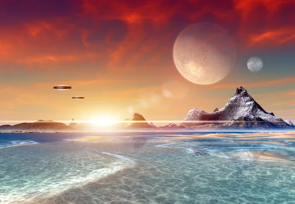 Alien Planet - Fantasy Landscape — Stock Photo, Image