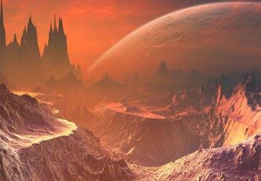 Yabancı gezegen - fantezi manzara