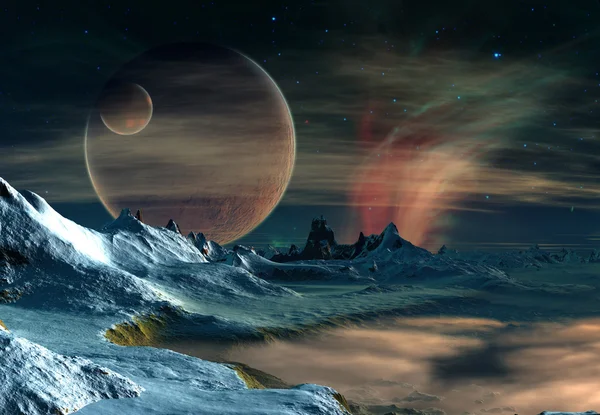 Planeta alienígena - Paisagem de fantasia — Fotografia de Stock