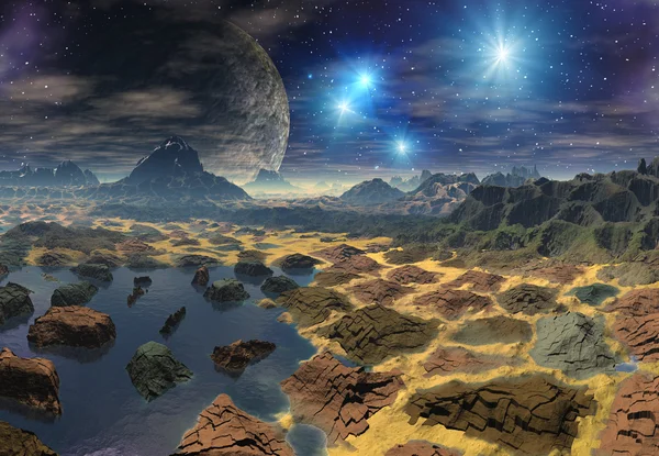 Alien Planet - Fantasy Landscape — Stock Photo, Image