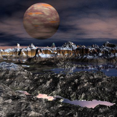 Yabancı gezegen - fantezi manzara