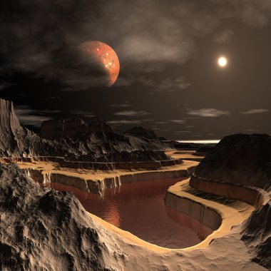 Yabancı gezegen - fantezi manzara