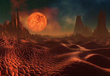 Yabancı gezegen - fantezi manzara