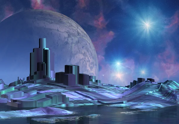 Alien Planet - Fantasy Landscape — Stock Photo, Image