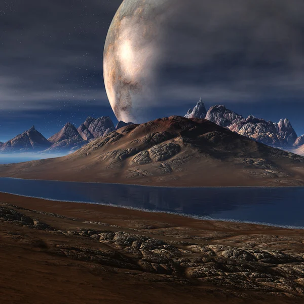 Buitenaardse planeet - Fantasy landschap — Stockfoto