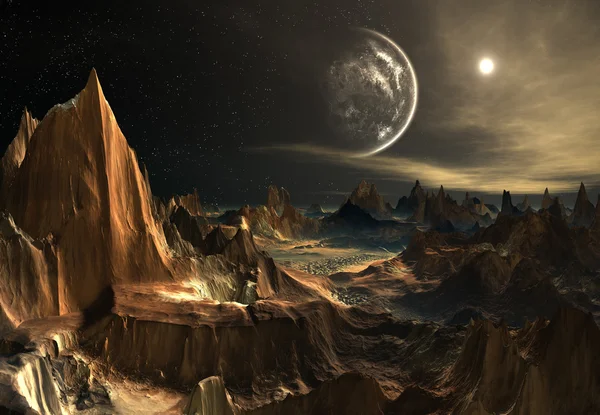 Alien Planet - Fantasy Landscape — Stock Photo, Image